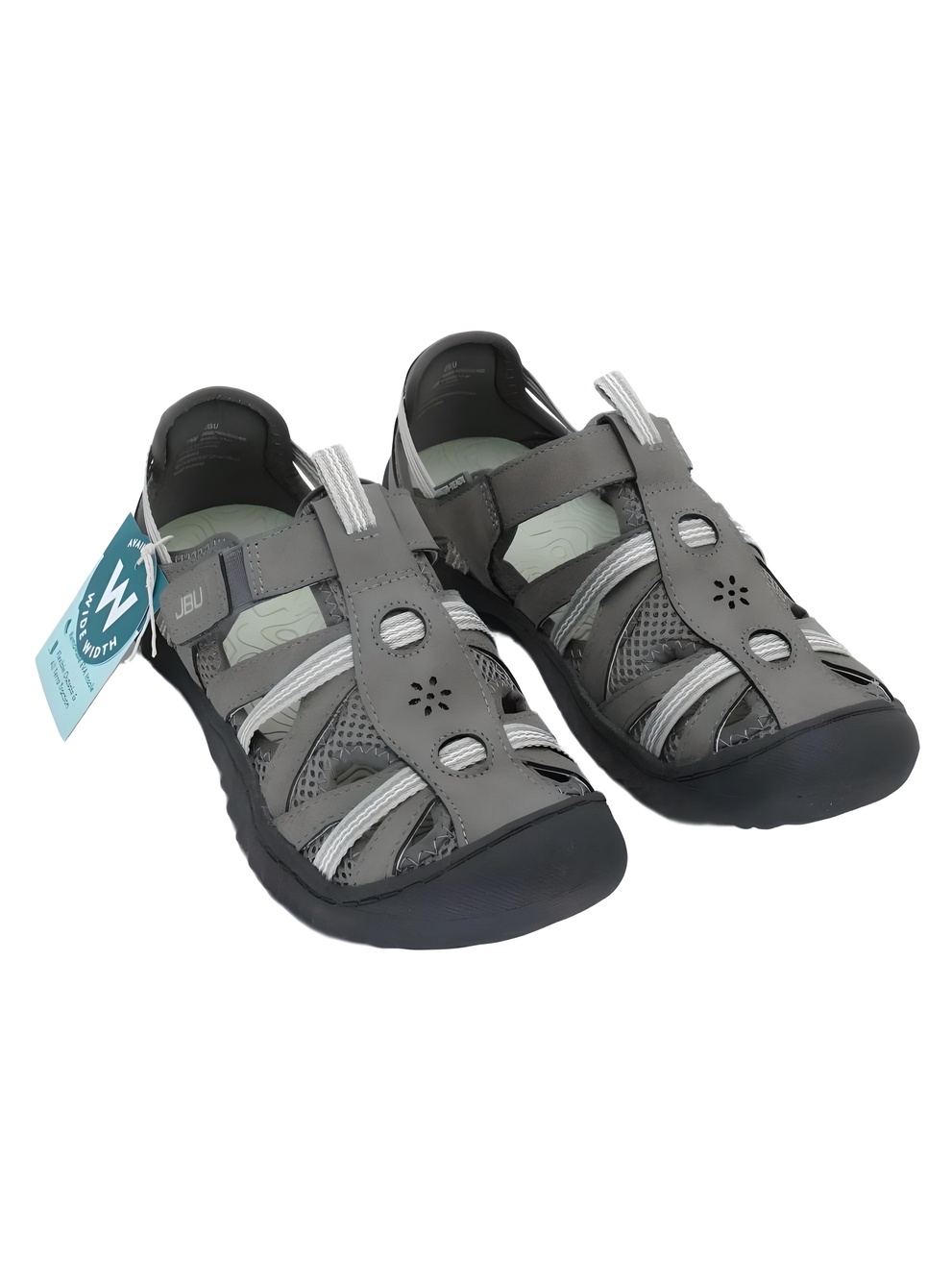 JBU Regional Water-Ready Fisherman Sport Sandals Dark Grey Pale Moss Size 7W